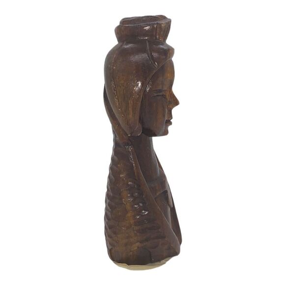 Monkeypod Vintage Hawaiian Hand Carved Lady Figurine - Picture 4 of 8